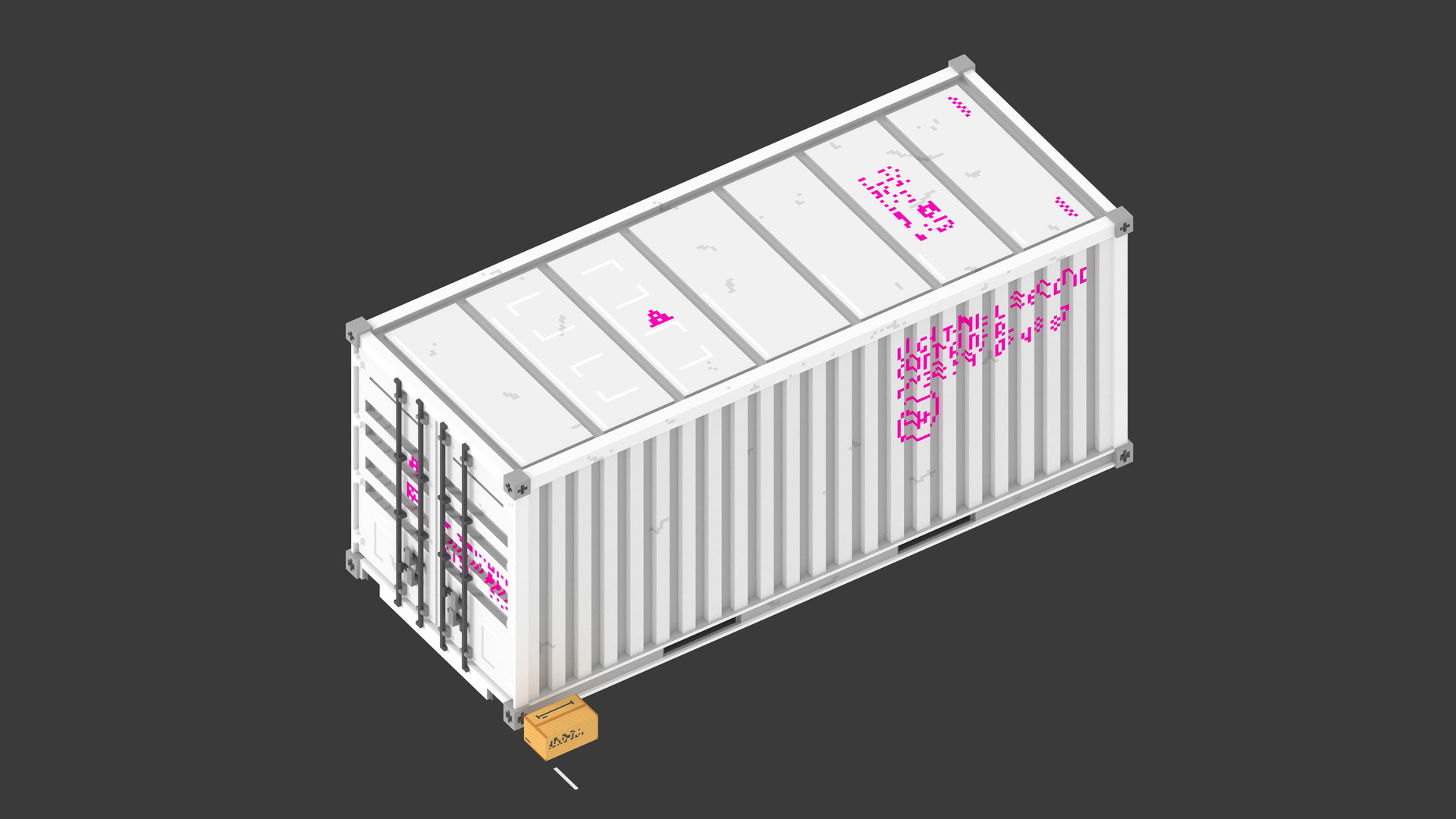 conteneur et carton en voxel